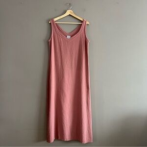 Oh My Gauze Sangria Cotton Gauze Dress Dusty Rose Sz 1 (S/M) Oversized Lagenlook